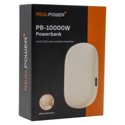 RealPower Powerbank PB-10000W.10000 mAh.beige.Wärmefunktion — Buy in Cyprus with Fast Delivery