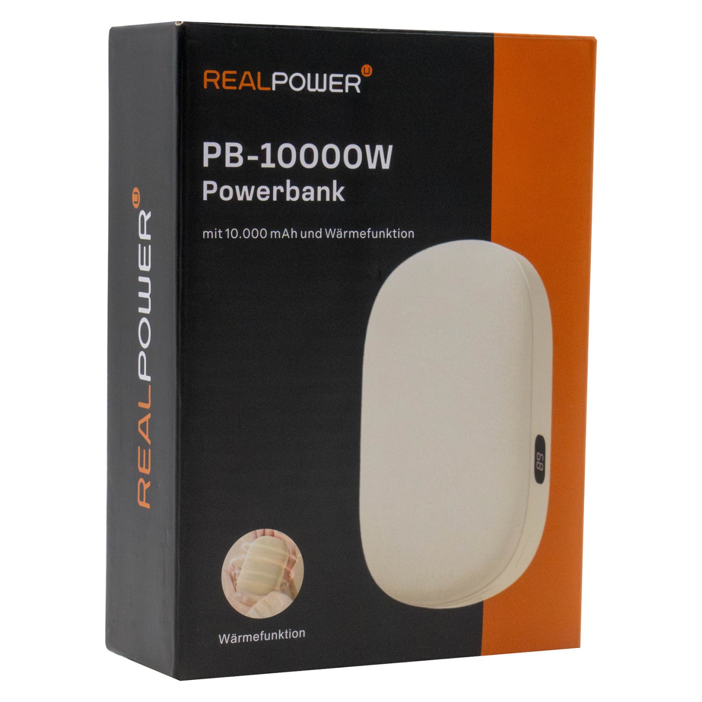 RealPower Powerbank PB-10000W.10000 mAh.beige.Wärmefunktion — Buy in Cyprus with Fast Delivery
