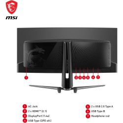 Buy MSI MAG 341CQPDE - 34in Curved QD-OLED Ultrawide 3440x1440 175Hz 0.03ms Black in Cyprus, Nicosia, Limassol, Larnaka, Pafos