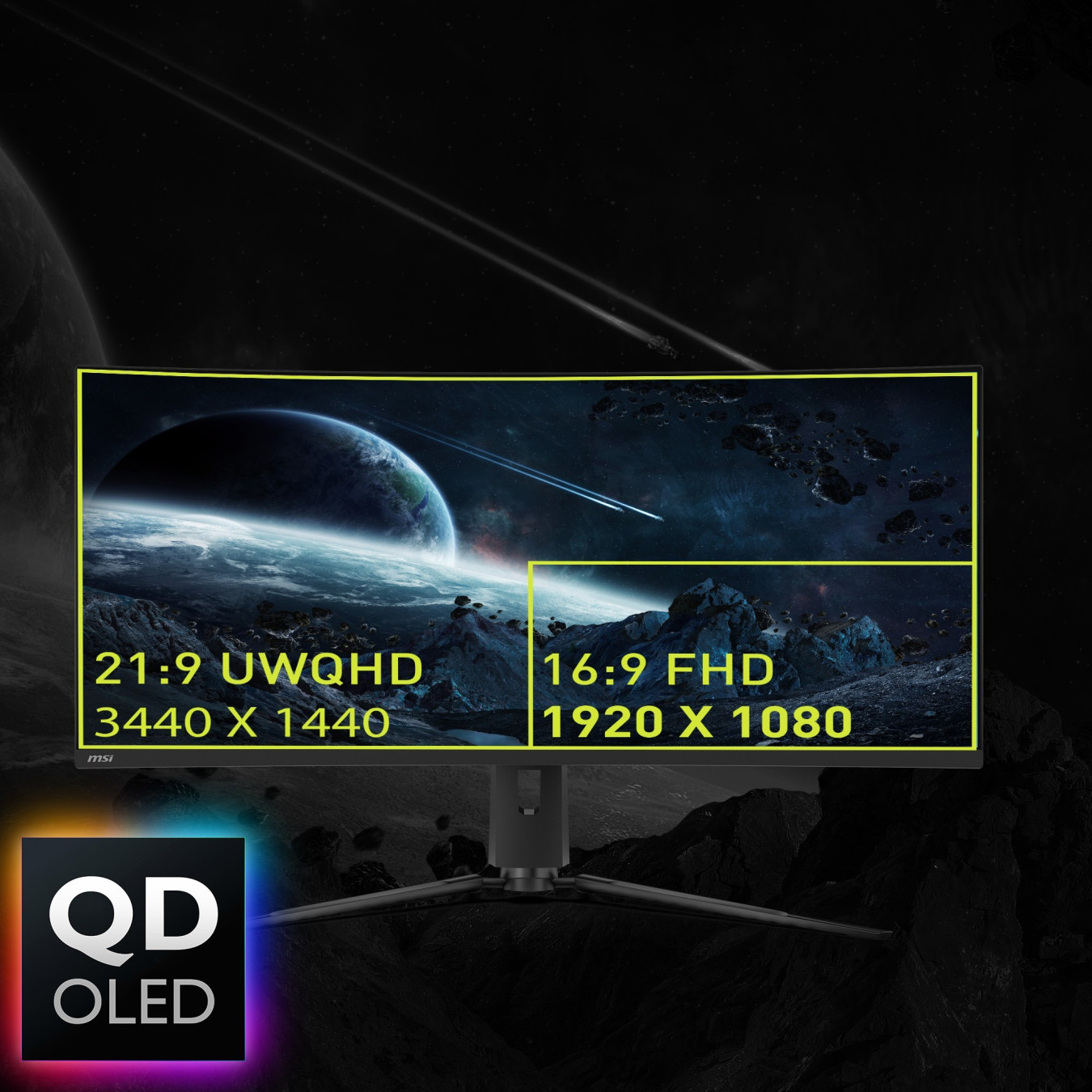 MSI MAG 341CQPDE - 34in Curved QD-OLED Ultrawide 3440x1440 175Hz 0.03ms Black — Buy in Cyprus with Fast Delivery