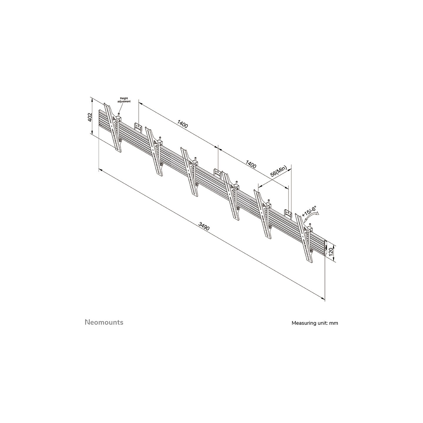 Neomounts NMPRO-WMB3 dreifach Menuboard Wandhalterung — Buy in Cyprus with Fast Delivery