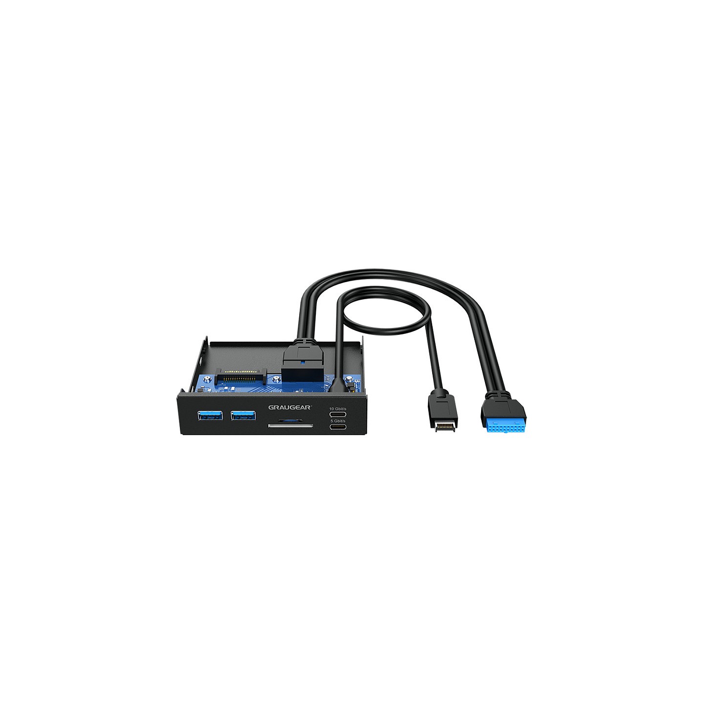 GRAUGEAR USB-HUB+Kartenleser Multi Front Panel. Type-C USB retail — Buy in Cyprus with Fast Delivery