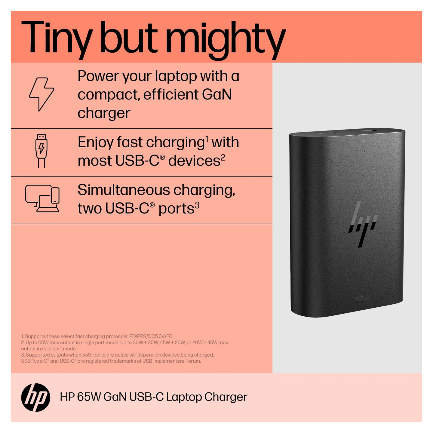 HP USB-C 65W GaN Laptop Charger EURO — Buy in Cyprus with Fast Delivery