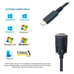 Equip Adapter USB-C - to Seriell RS232-DB9 St St 1.50m sw — Buy in Cyprus with Fast Delivery