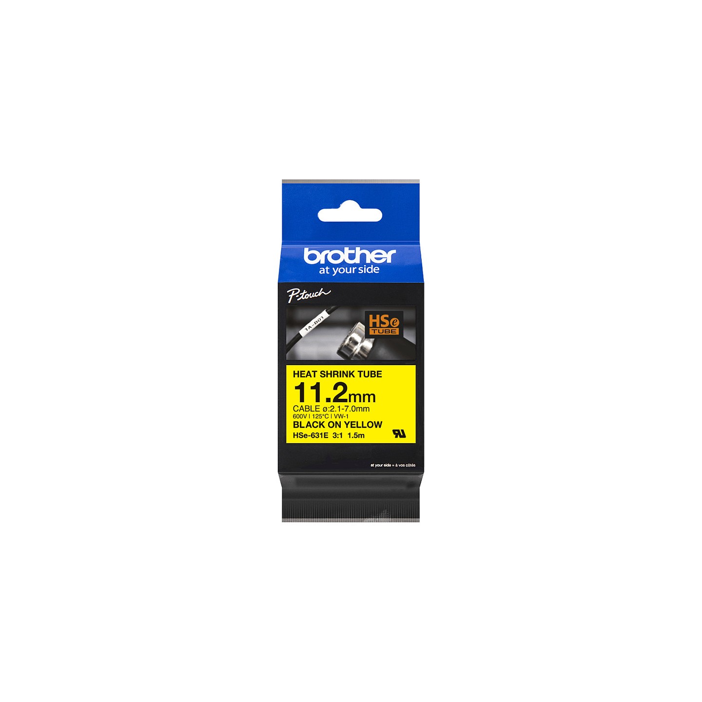 Brother HSe-631E Schrumpfschlauch schwarz auf gelb (11.2 mm) — Buy in Cyprus with Fast Delivery
