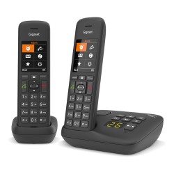 GIGASET C575A Duo schwarz schnurlos analog DECT 2 Mobilteile TFT-Farb-Display Freisprechen Adressbuch fr 200 Eintrge ...