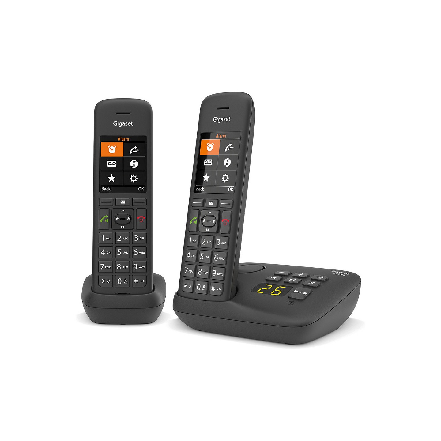 GIGASET C575A Duo schwarz schnurlos analog DECT 2 Mobilteile TFT-Farb-Display Freisprechen Adressbuch fr 200 Eintrge ...