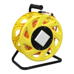Synergy21 Kabeltrommel. CAT6A. 50m. CAT7A Rohkabel S-STP(S FTP). mit 1x Buchse Stecker RJ45(CAT6A). LSZH.