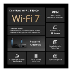 TP-Link TL-WR3602BE BE3600 Wi-Fi 7 Reise-Router — Buy in Cyprus with Fast Delivery