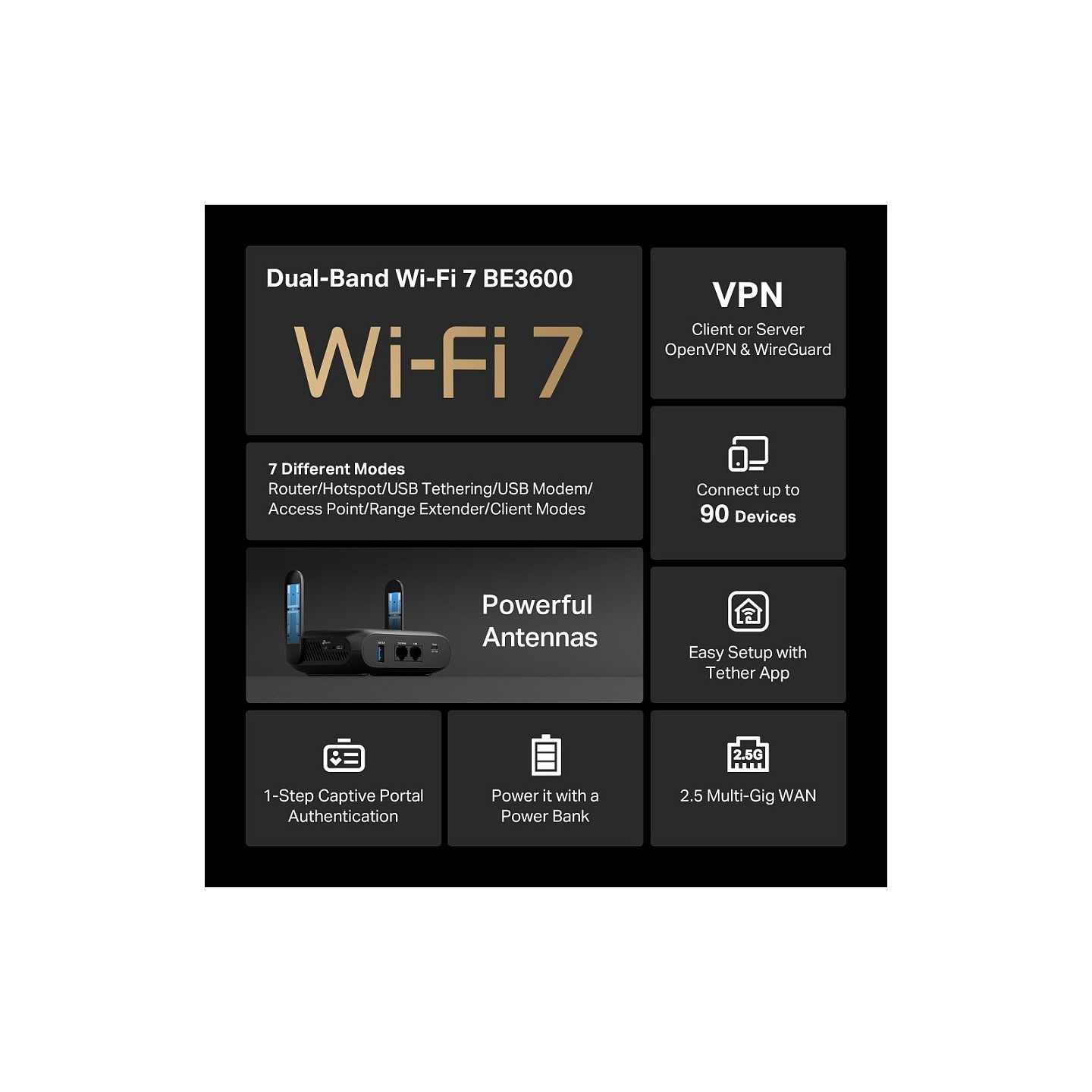 TP-Link TL-WR3602BE BE3600 Wi-Fi 7 Reise-Router — Buy in Cyprus with Fast Delivery