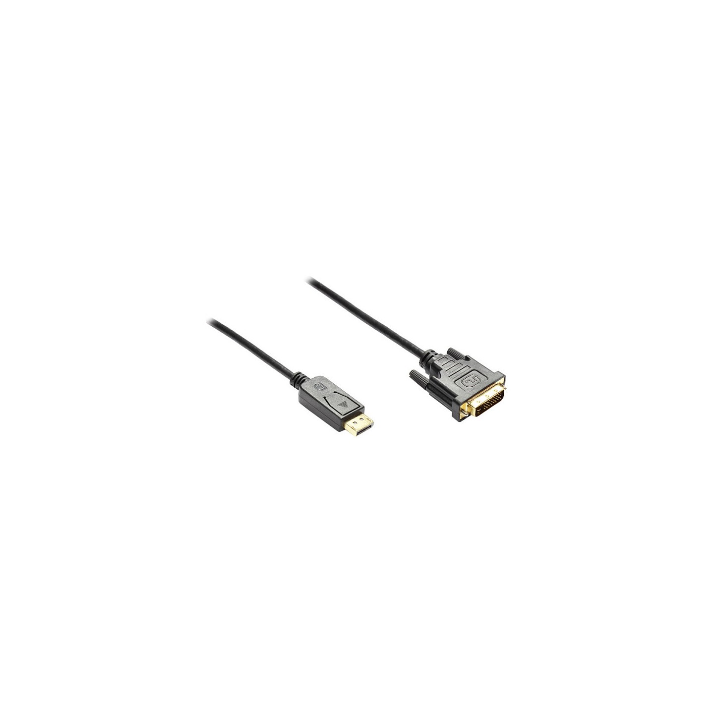 GoodConnections Anschlusskabel DisplayPort an DVI-D 24+1 Stecker. Full HD. vergoldete Kontakte. CU. schwarz. 1.8m.