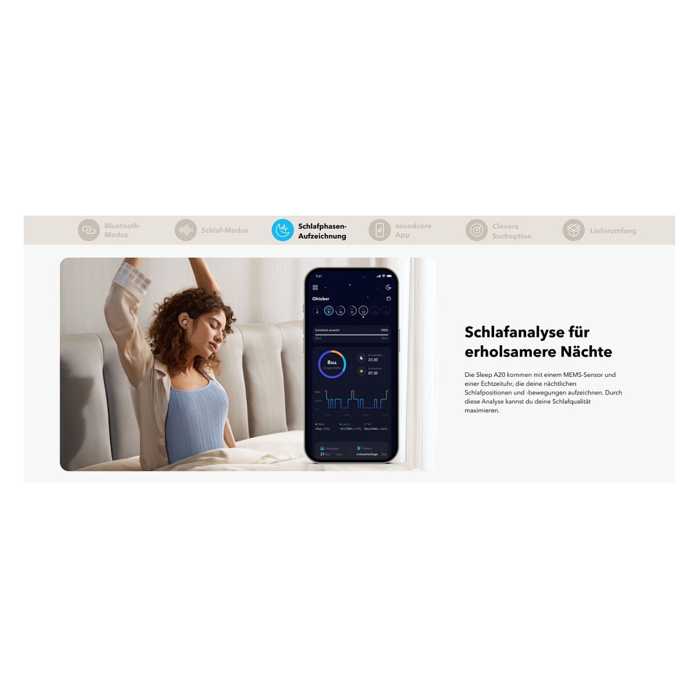 Anker Soundcore Sleep A20 true wireless in-ear Headphones white — Buy in Cyprus with Fast Delivery