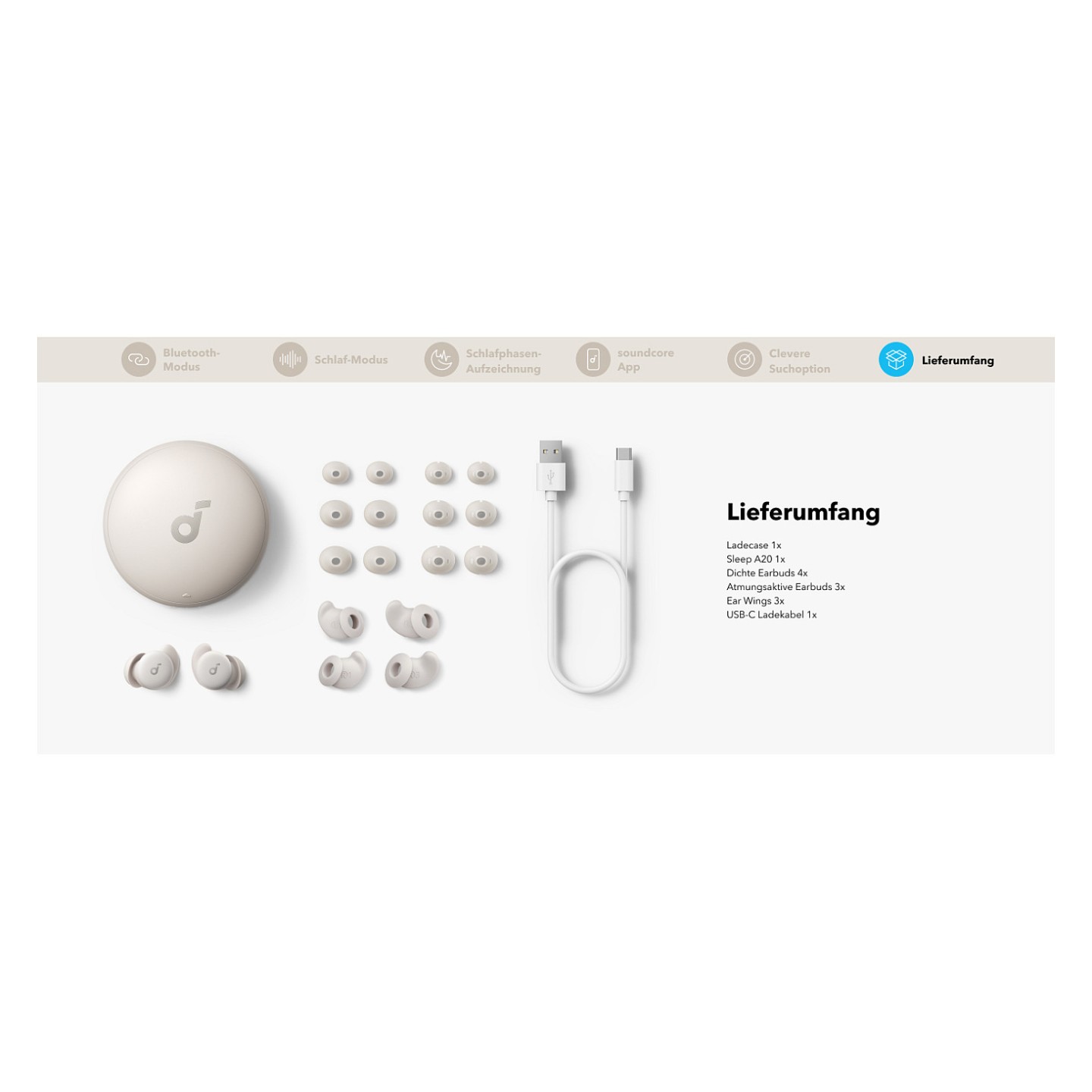 Anker Soundcore Sleep A20 true wireless in-ear Headphones white — Buy in Cyprus with Fast Delivery