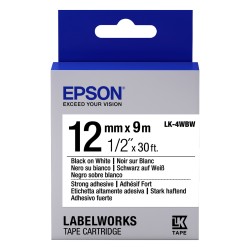 Epson LabelWorks LK-4WBW - Stark klebend - Schwarz auf Weiß - Rolle (1.2 cm x 9 m) — Buy in Cyprus with Fast Delivery
