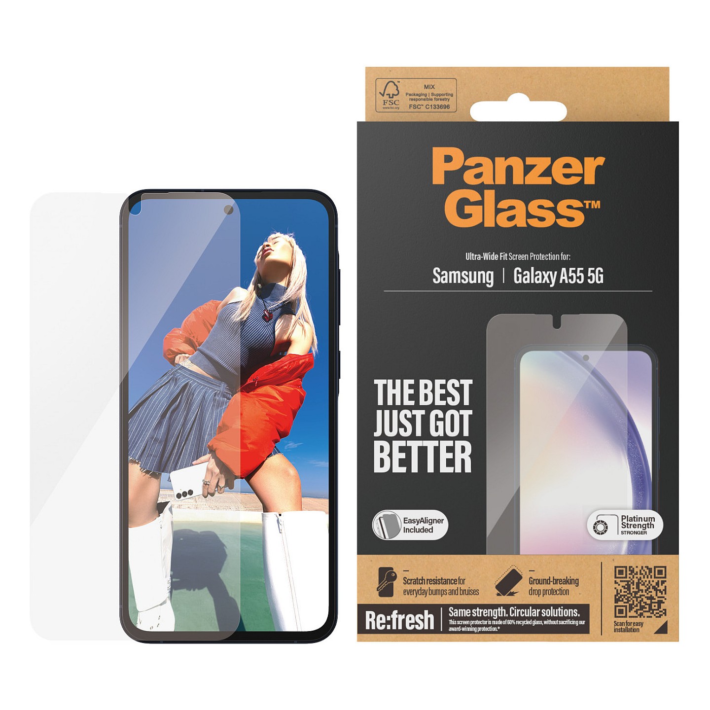 PanzerGlass Re:Fresh Samsung A55 5G. UWF — Buy in Cyprus with Fast Delivery