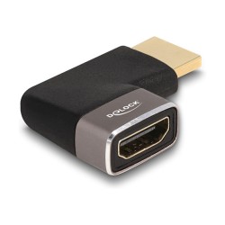 DELOCK HDMI Adapter Stecker zu Buchse 90 links gewinkelt 8K 60 Hz grau Metall — Buy in Cyprus with Fast Delivery