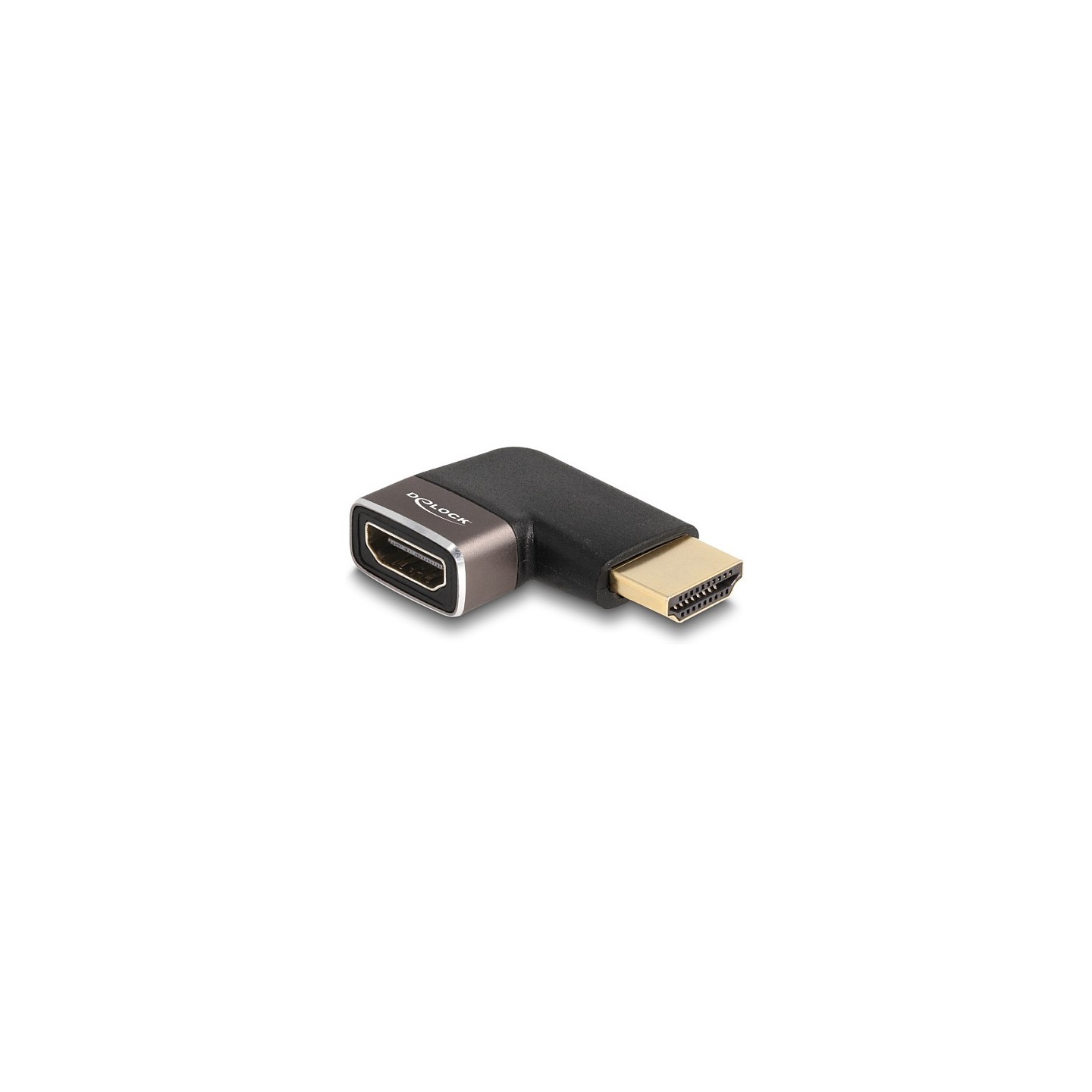 DELOCK HDMI Adapter Stecker zu Buchse 90 links gewinkelt 8K 60 Hz grau Metall — Buy in Cyprus with Fast Delivery