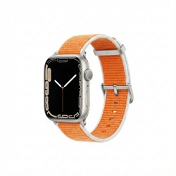 Premium Pro Armband für Apple Watch. Orange Weiß. 40mm. 41mm. 38mm. 42mm (Series 10). GA-MAG-BNDA-P+GSS