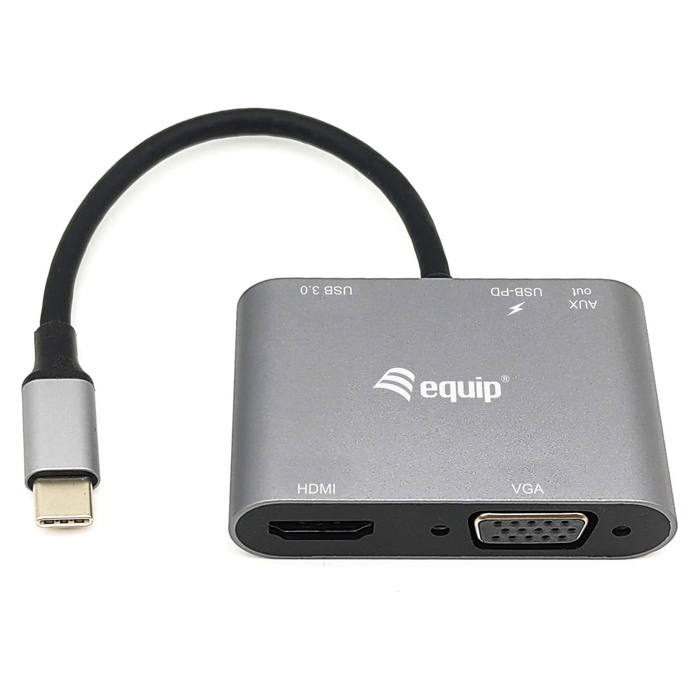 Equip Dock USB-C- to HDMI.VGA.USB3.0.AUX.100WPD 15cm sw — Buy in Cyprus with Fast Delivery