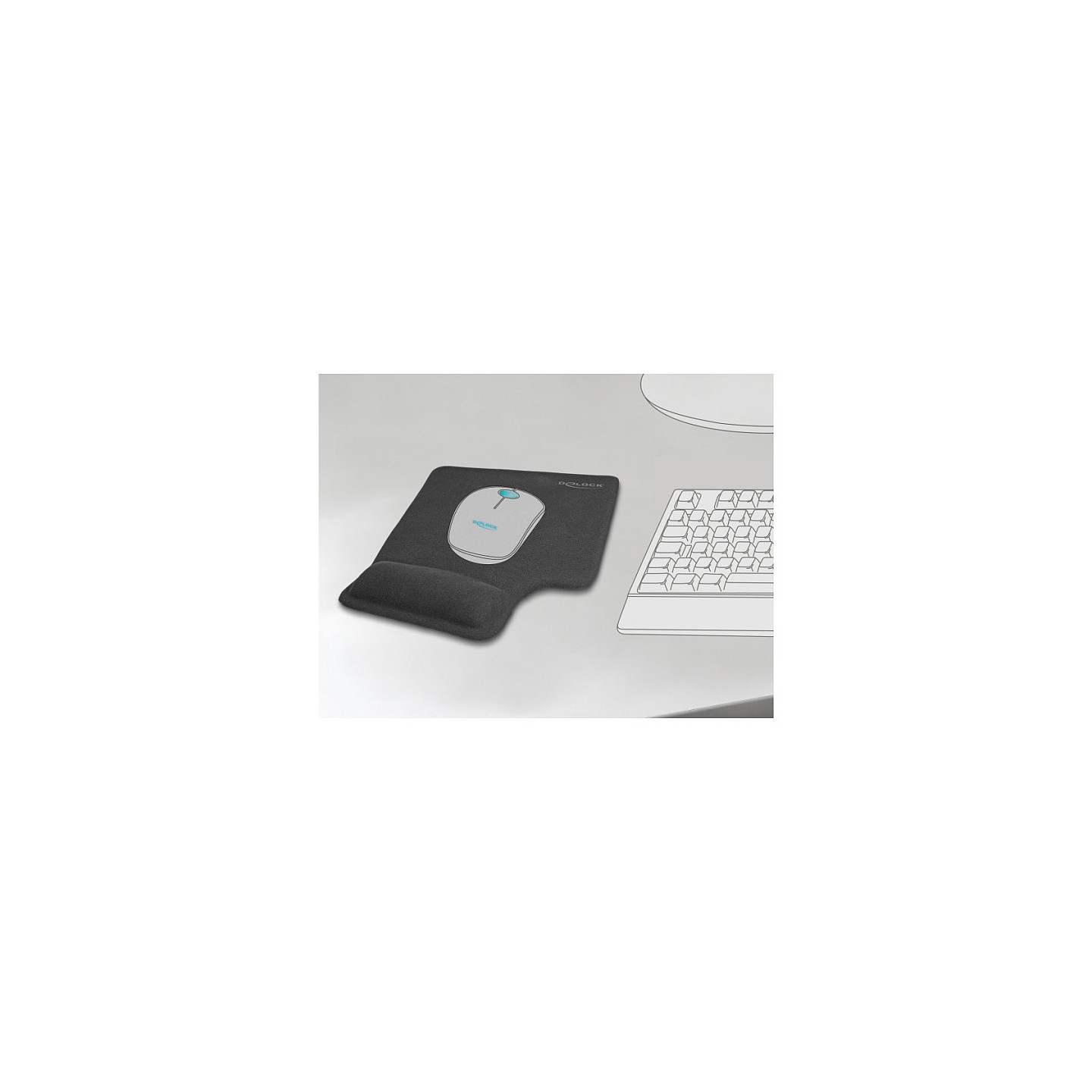 DELOCK Ergonomisches Mauspad mit Gel Linkshänder schwarz — Buy in Cyprus with Fast Delivery