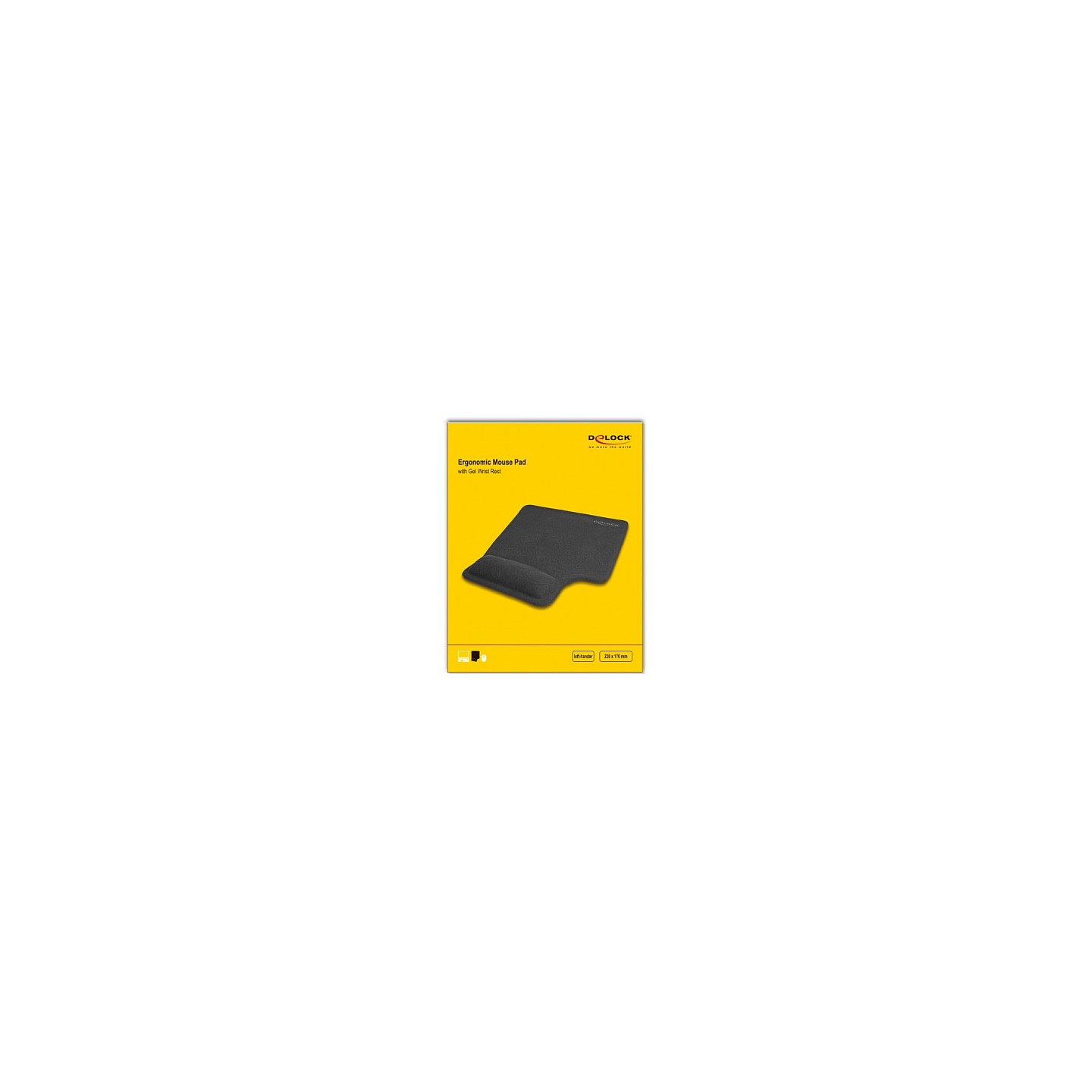 DELOCK Ergonomisches Mauspad mit Gel Linkshänder schwarz — Buy in Cyprus with Fast Delivery