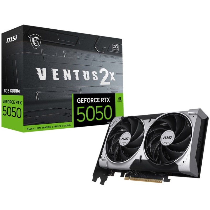 Buy MSI VENTUS 2X OC GeForce RTX 5050 - Silver, 8GB GDDR6, 2602 MHz Boost, PCIe ... in Cyprus, Nicosia, Limassol, Larnaka, Pafos