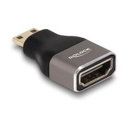 DELOCK HDMI Adapter Mini-C Stecker zu A Buchse 8K 60 Hz grau Metall — Buy in Cyprus with Fast Delivery