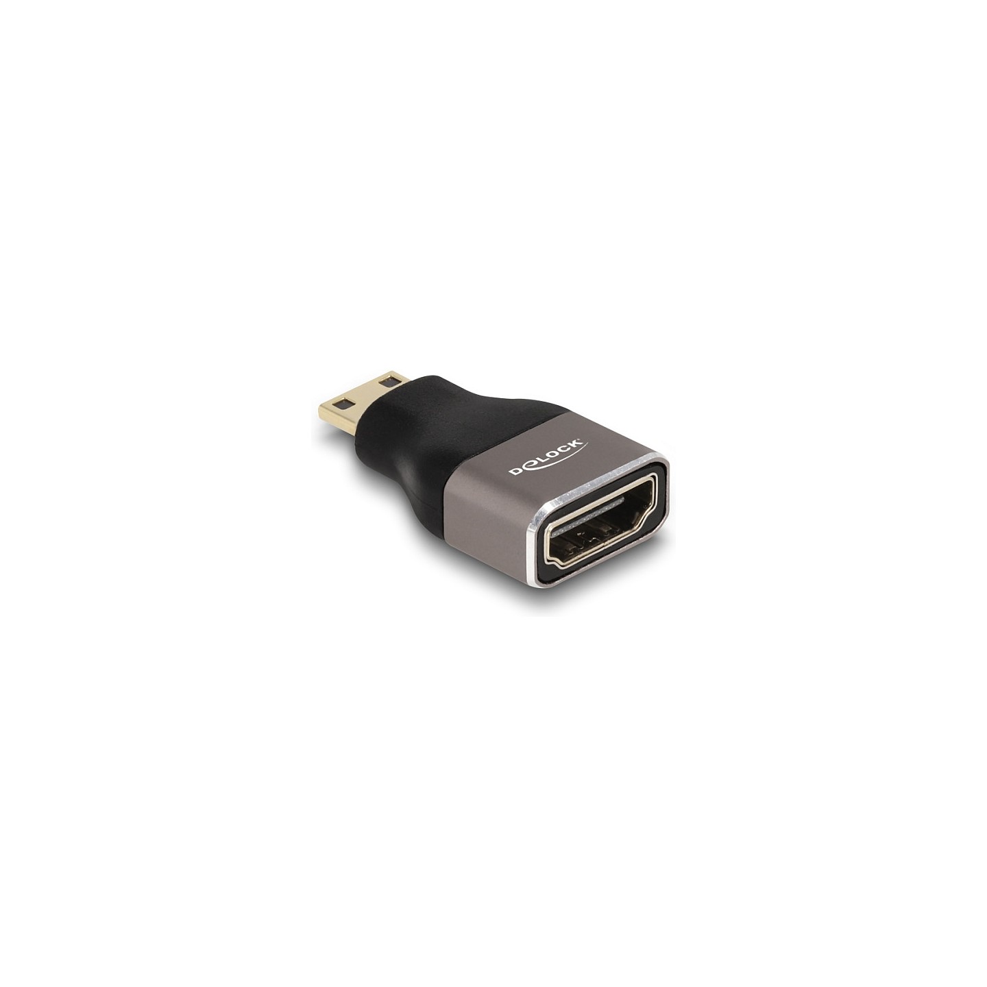 DELOCK HDMI Adapter Mini-C Stecker zu A Buchse 8K 60 Hz grau Metall — Buy in Cyprus with Fast Delivery