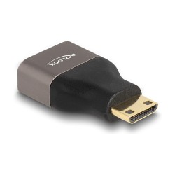 DELOCK HDMI Adapter Mini-C Stecker zu A Buchse 8K 60 Hz grau Metall — Buy in Cyprus with Fast Delivery
