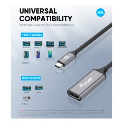 Equip Adapter USB-C - to HDMI 2.0 4K60Hz 0.15m gr — Buy in Cyprus with Fast Delivery