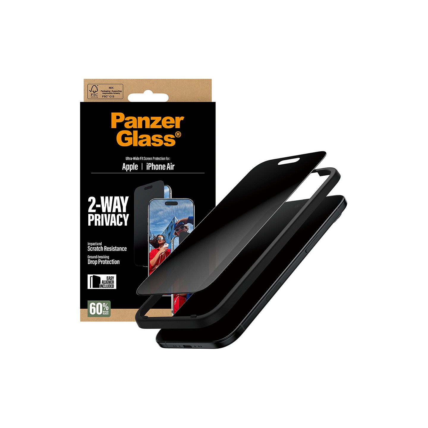 PanzerGlass 2-Way Privacy Schutzglas iPhone Air UWF — Buy in Cyprus with Fast Delivery