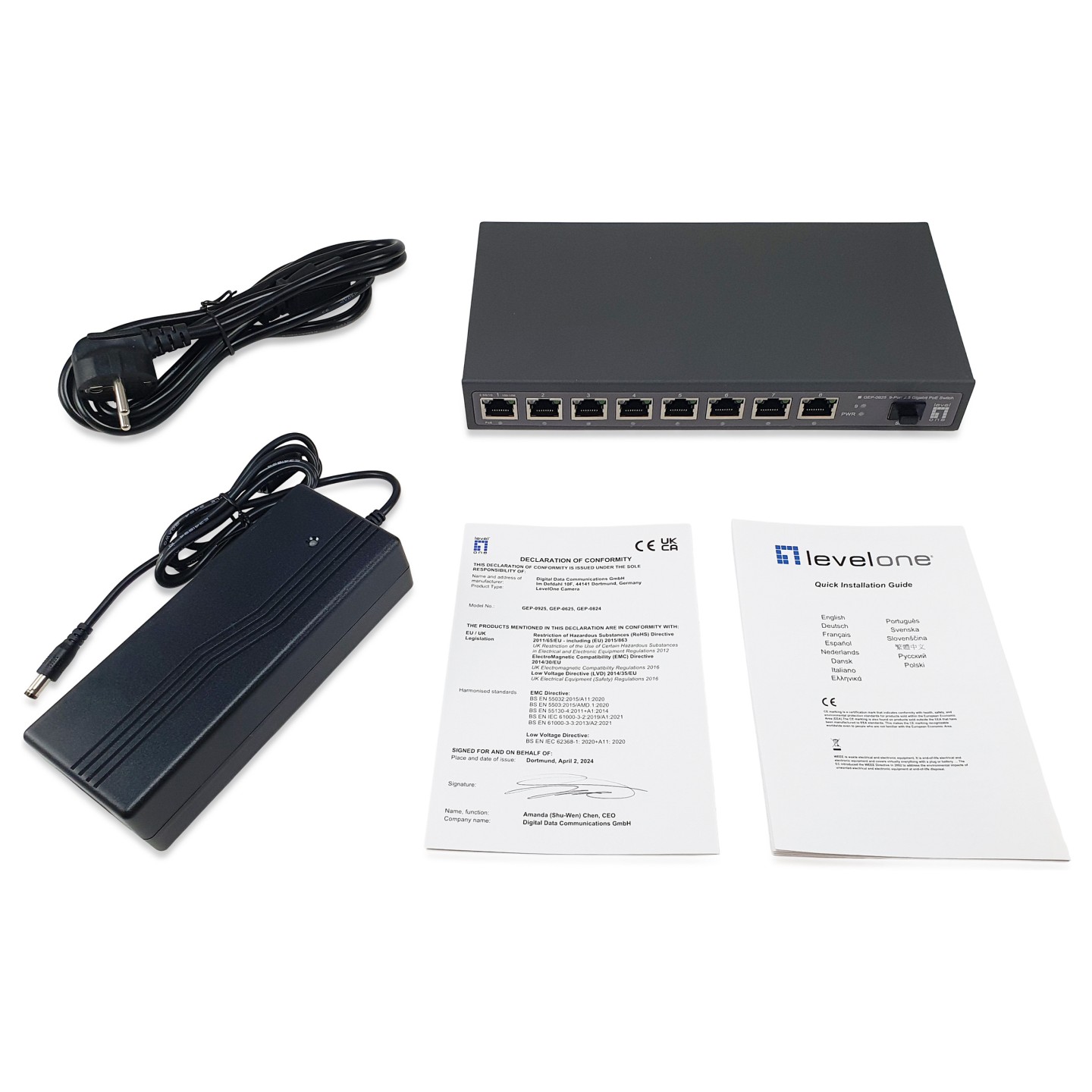 LevelOne PoE+Switch 8xGE PoE 1x10GSFP+ 120W unmanged Plastik — Buy in Cyprus with Fast Delivery