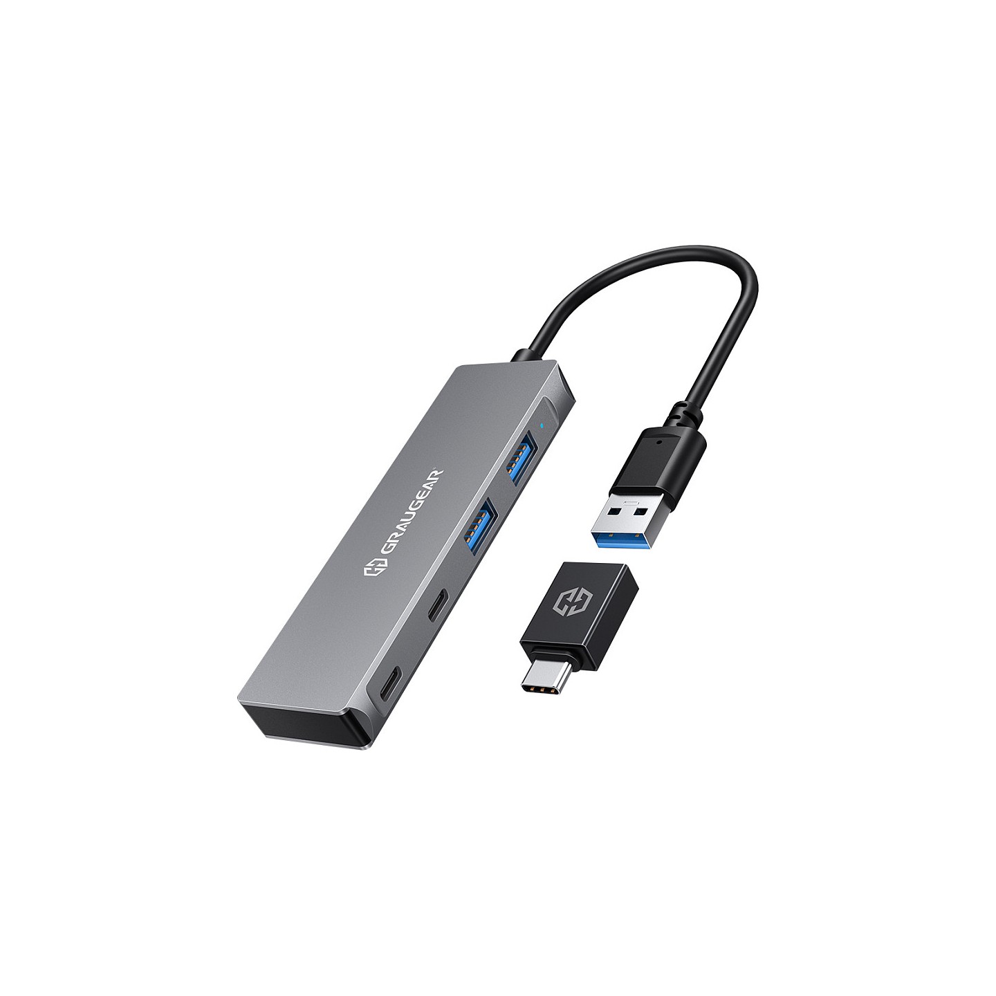 GRAUGEAR USB-HUB 4x USB 3.0. 2x Type-C und 2x Type-A retail — Buy in Cyprus with Fast Delivery