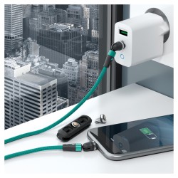RealPower Magentic cable.1m 2x magnetisch.grün mit Adaptern — Buy in Cyprus with Fast Delivery