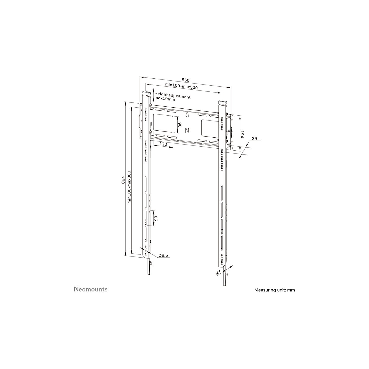 Neomounts LEVEL-750 WL30-750BL18P Portrait Wandhalterung starr — Buy in Cyprus with Fast Delivery