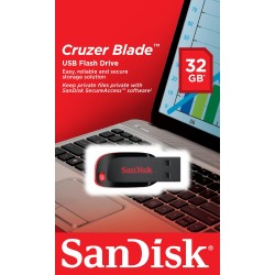 Buy SanDisk Cruzer Blade - 32 GB - USB 2.0 Flash Drive, USB-A, Capless, Black/Red in Cyprus, Nicosia, Limassol, Larnaka, Pafos