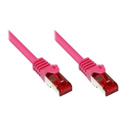 GoodConnections Patchkabel mit Rastnasenschutz. Cat. 6. S FTP. PiMF. PVC. 250MHz. magenta. 2m.