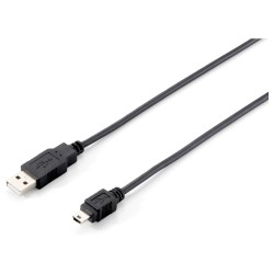Equip Kabel USB-A2.0- to Mini-B St St 1.80m schwarz Polybeutel — Buy in Cyprus with Fast Delivery
