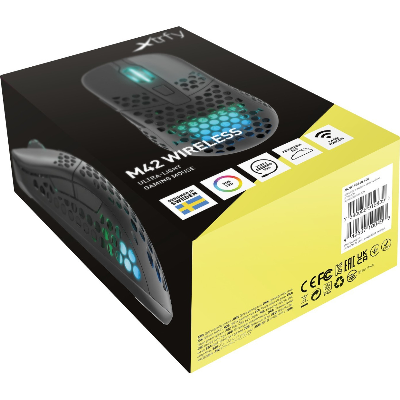 CHERRY Xtrfy M42 - Ambidextrous RGB Wireless Gaming Mouse - White (RF + USB-C, 19000 DPI) — Buy in Cyprus with Fast Delivery