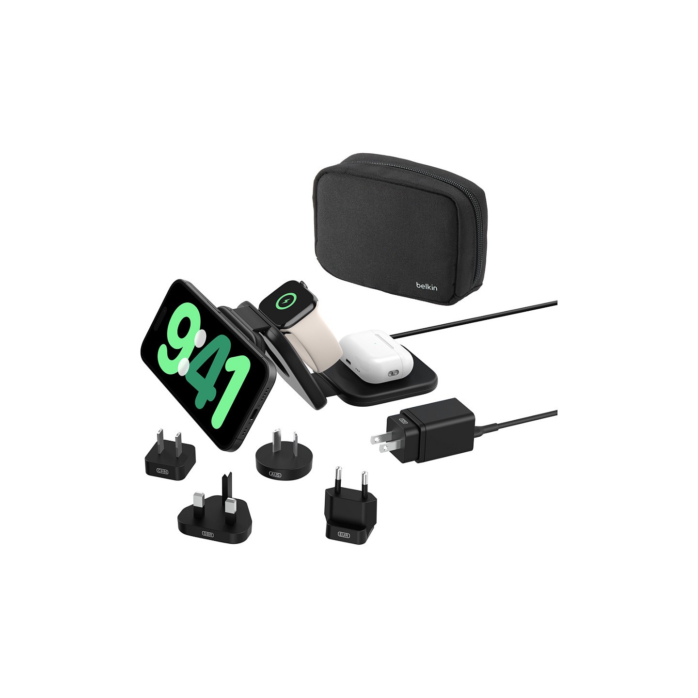 Belkin magnetische Reiseladestation mit Power Adapter (36W). Schwarz. 3 in 1. WIZ024HQBK — Buy in Cyprus with Fast Delivery