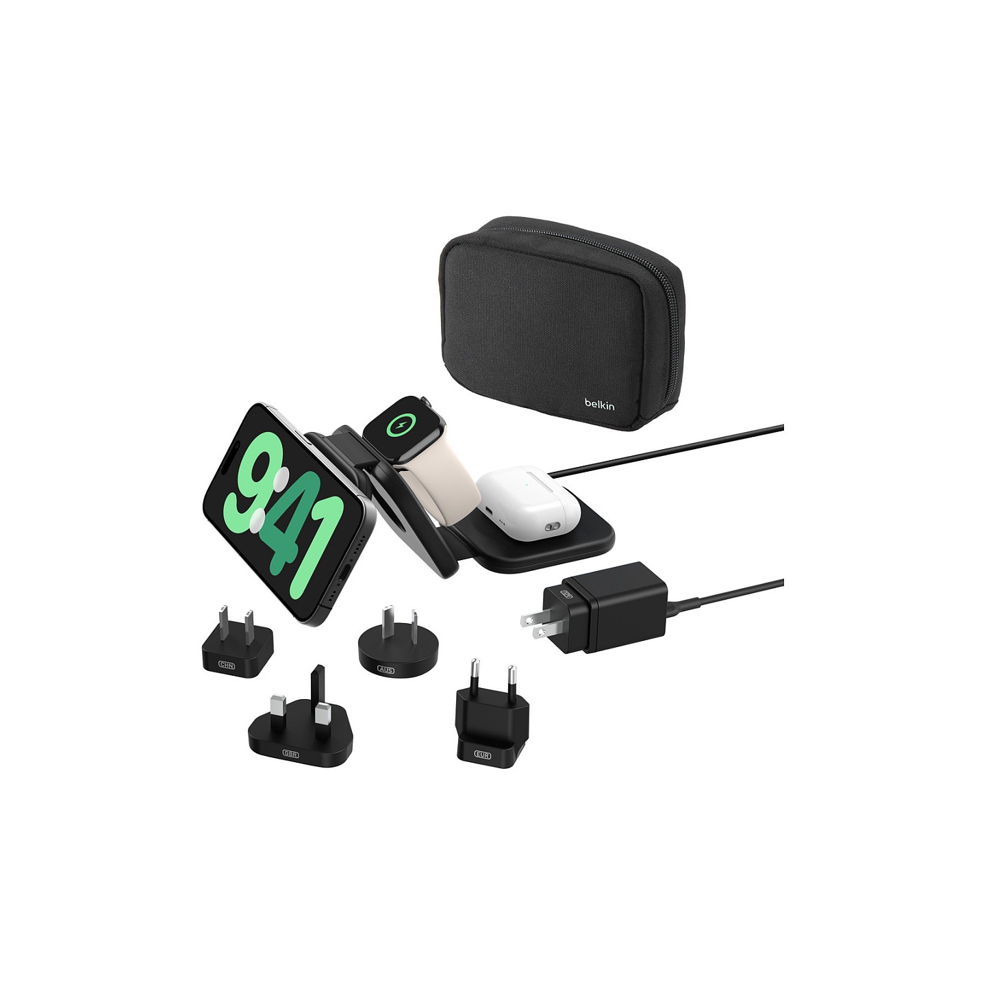 Belkin magnetische Reiseladestation mit Power Adapter (36W). Schwarz. 3 in 1. WIZ024HQBK — Buy in Cyprus with Fast Delivery