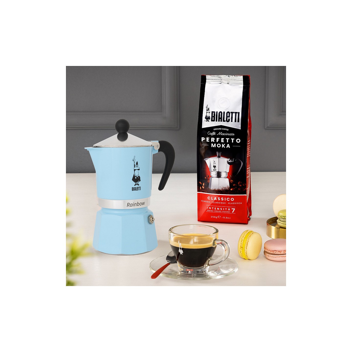 Bialetti Rainbow - Espressokocher - hellblau - für 3 Tassen — Buy in Cyprus with Fast Delivery