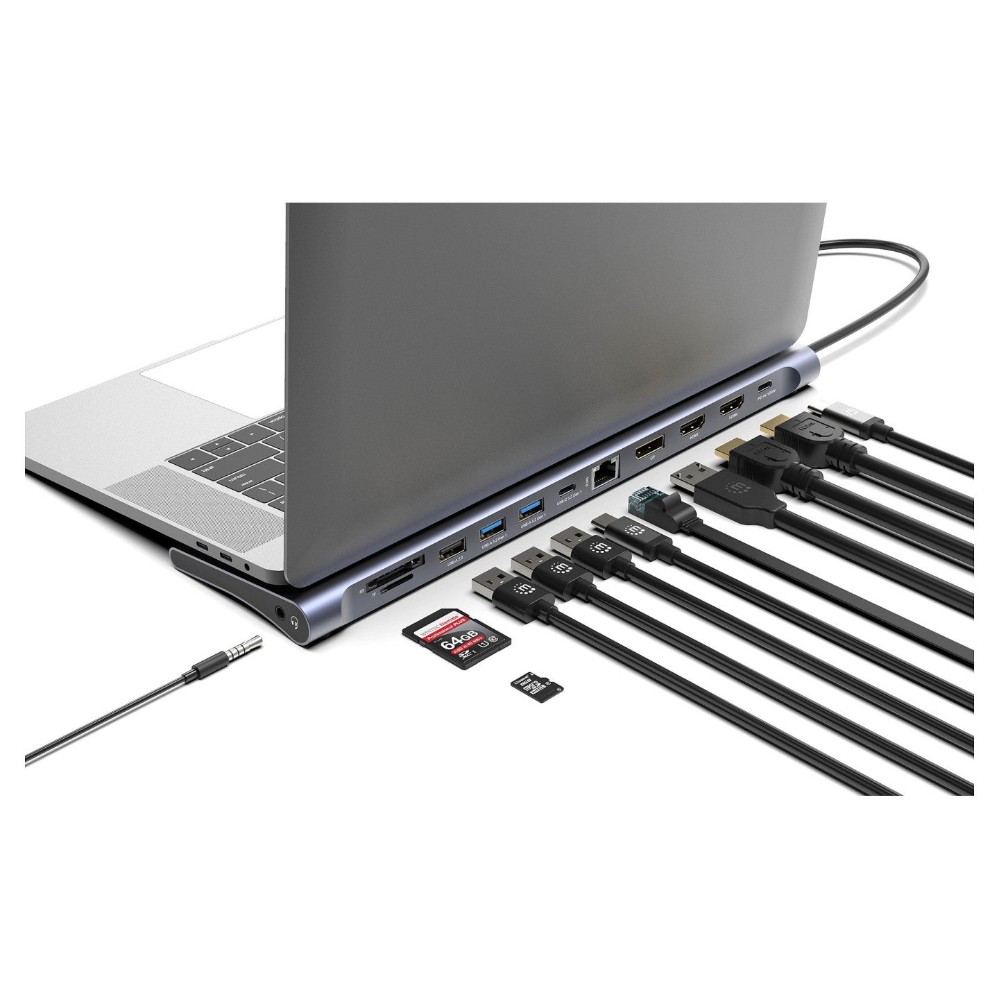 MANHATTAN Dockingstation 12-in-1 4K 1xHDMI 2xDP 3xUSB-A — Buy in Cyprus with Fast Delivery