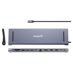 MANHATTAN Dockingstation 12-in-1 4K 1xHDMI 2xDP 3xUSB-A — Buy in Cyprus with Fast Delivery