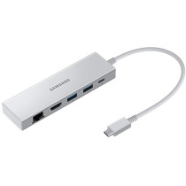 Samsung Multiport Adapter - EE-P5400 - 5-in-1 USB-C Hub, Silver, HDMI 4K, Gigabit Ethernet, USB-A + USB-C
