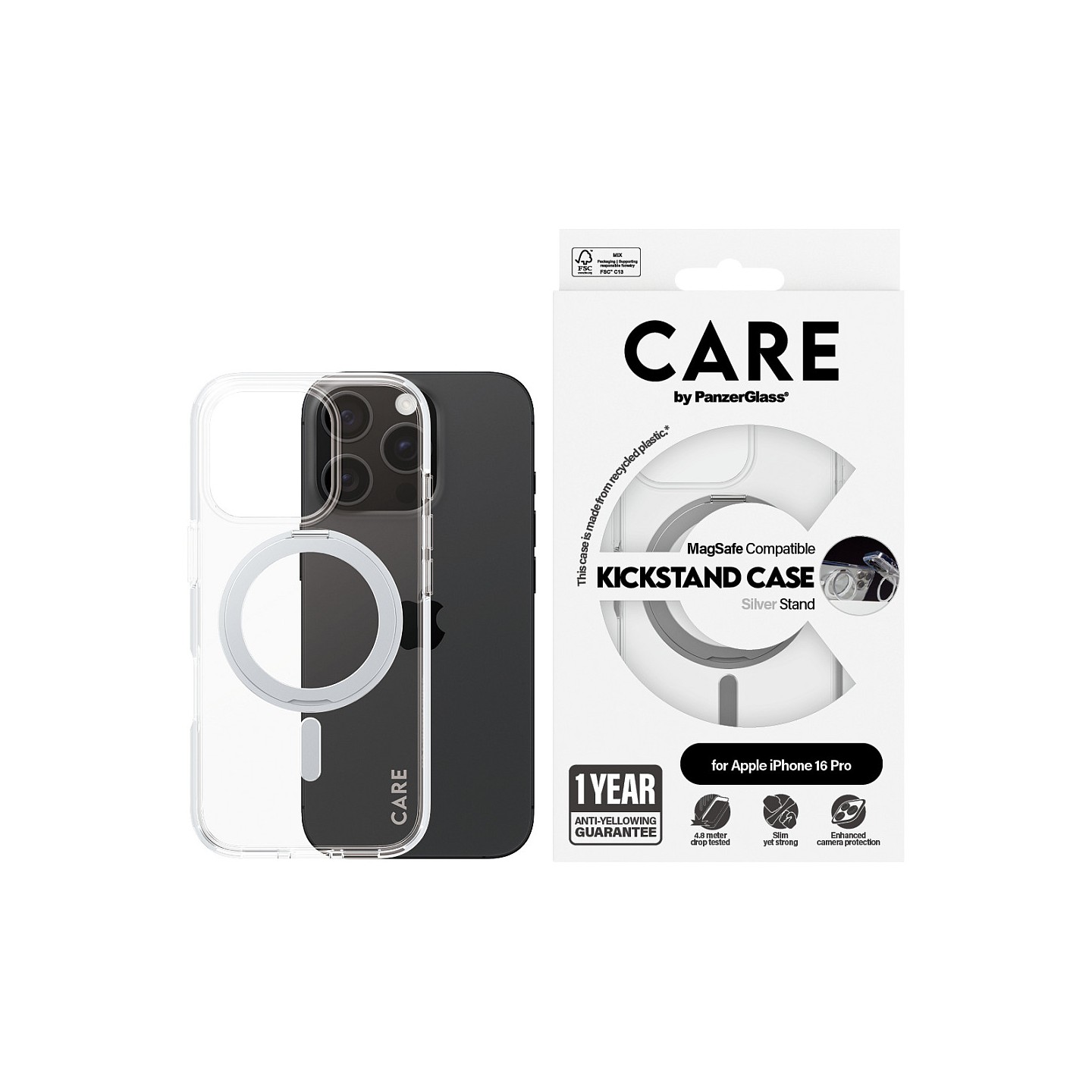 CARE Feature Silver Kickstand MagSAFE iPhone 16 Pro — Buy in Cyprus with Fast Delivery