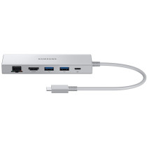 Samsung Multiport Adapter - EE-P5400 - 5-in-1 USB-C Hub, Silver, HDMI 4K, Gigabit Ethernet, USB-A + USB-C