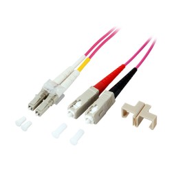 GoodConnections Patchkabel LWL Duplex OM4 (Multimode. 50 125) LC SC. LSZH. austauschbare Polarität. 1m.