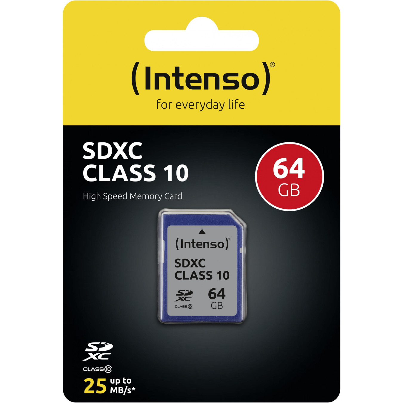 Intenso SDXC Card - Model 3411490 - 64GB, Class 10, 25 MB/s, Black — Buy in Cyprus with Fast Delivery