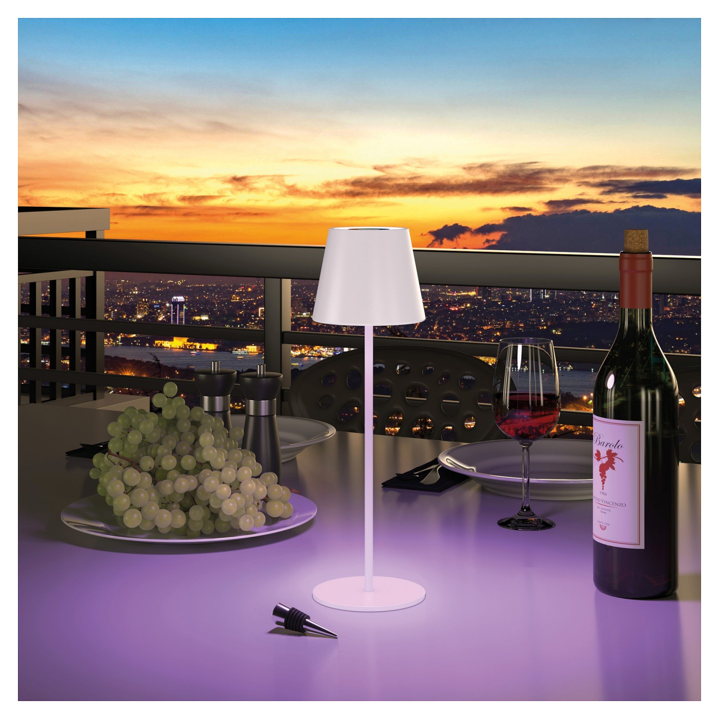 RealPower LED-RGB Tischlampe dimmbar mit Akku.weiss — Buy in Cyprus with Fast Delivery